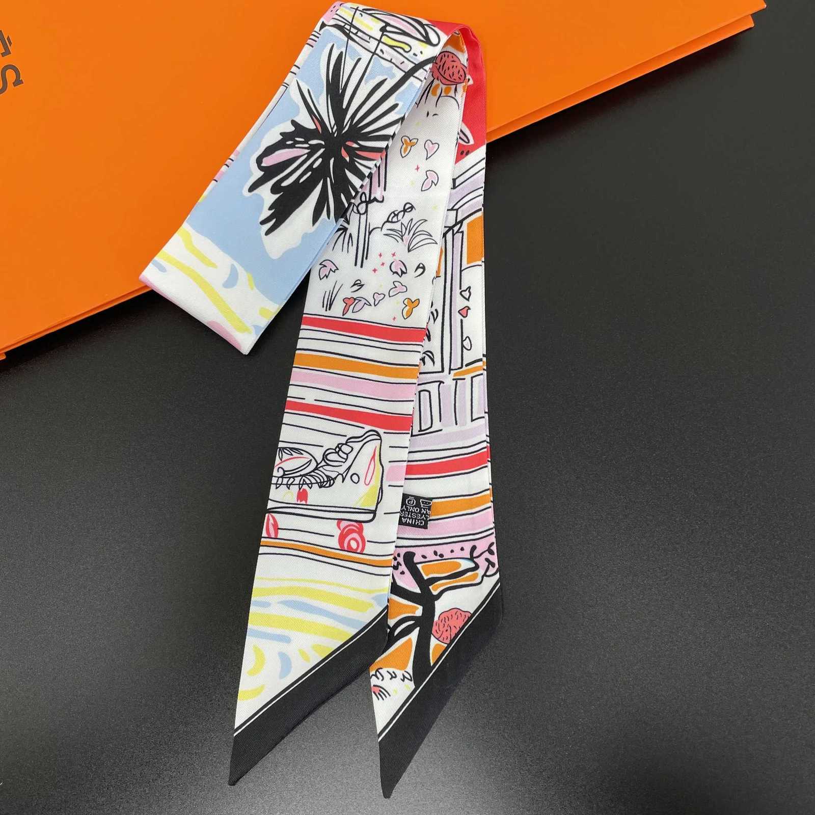 2024 Design Sketch Shoes Brand Silk Scarf Luxury Scarf Wen Foard Skinny Bag Scarves Neckerchi Fashion Hair bandW251021