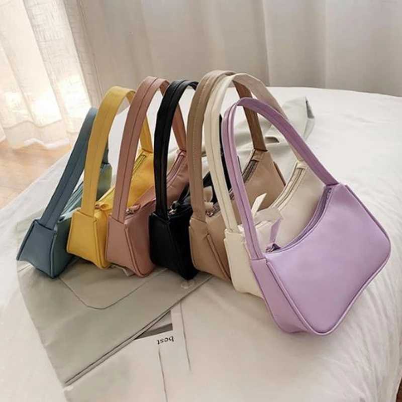 Retro Soft PU Leather Women Shoulder Underarm Bags Casual Solid Color Small TopHandle Handbags Ladies Fashion Shoulder BagsXJ251021