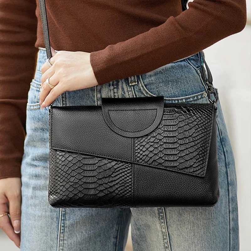 Fashion Temperament Convenient Bag Pure Color Simple Ladies Business Bag Crossbody Handbag Crocodile Texture Snake PrintXJ251021