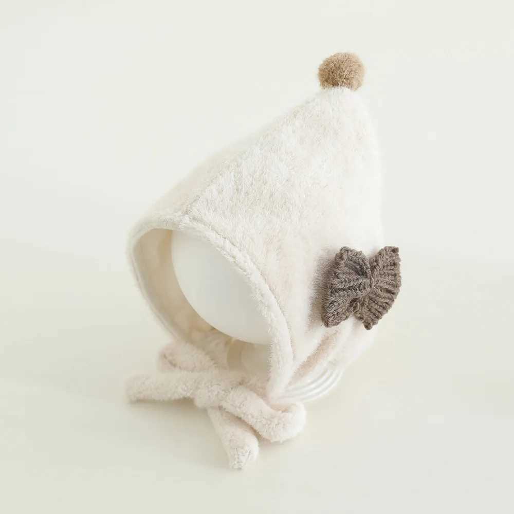 Cute Plush Ball Baby Ear Protection Hat Winter Warm Infant Knit Cap Infant Woolen Crochet Bonnet Children Pompom Beanies J251021