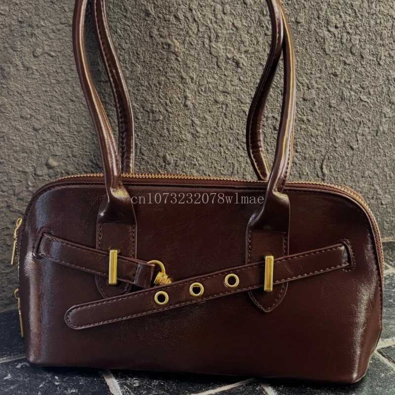 Y2K Retro PU Leather Solid Underarm Bags for Women Korean Fashion Simple Ladies Commute Tote Bag Female Versatile Handbag PursesXJ251021