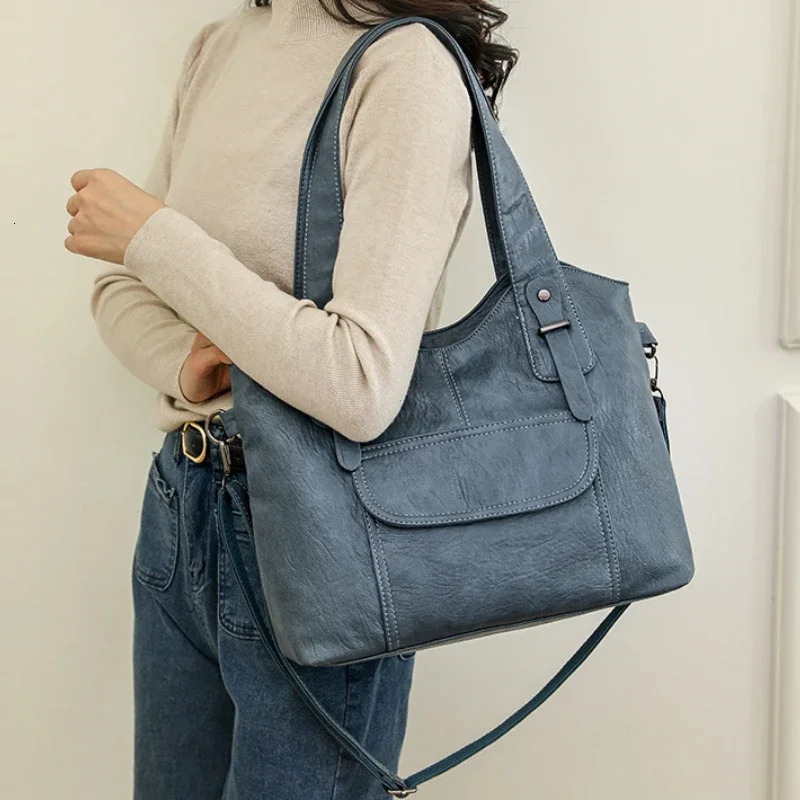 Womens Bag High Quality Leather Handbag Female Shoulder Bags Large Capacity Tote Bag Casual Handbag For Commte 251021