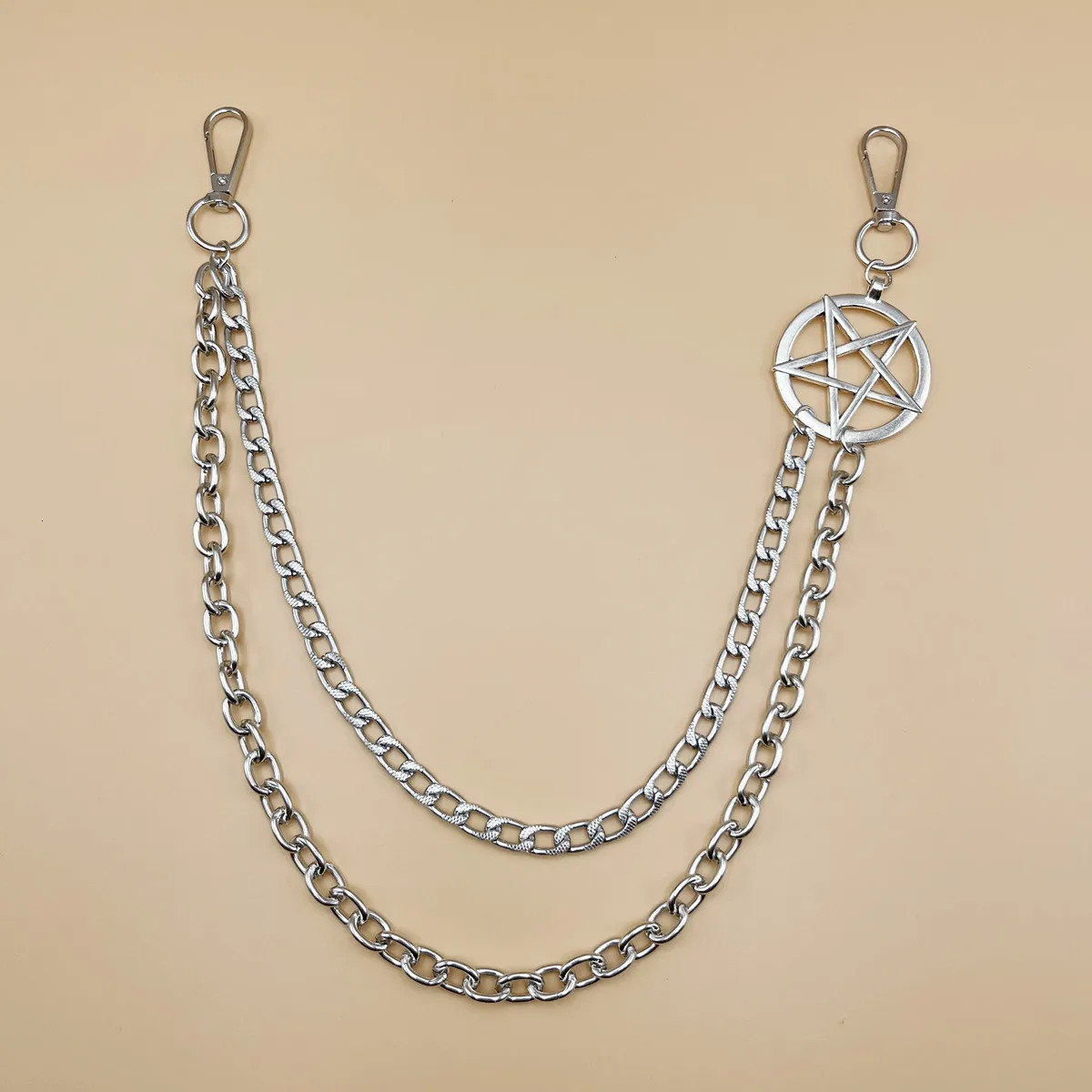 Punk Metal Chain Star Keychains For Men Women Waist Key Chain Trouser Jeans Hiphop Pants Belt Gothic Rock Emo Accessories 251021