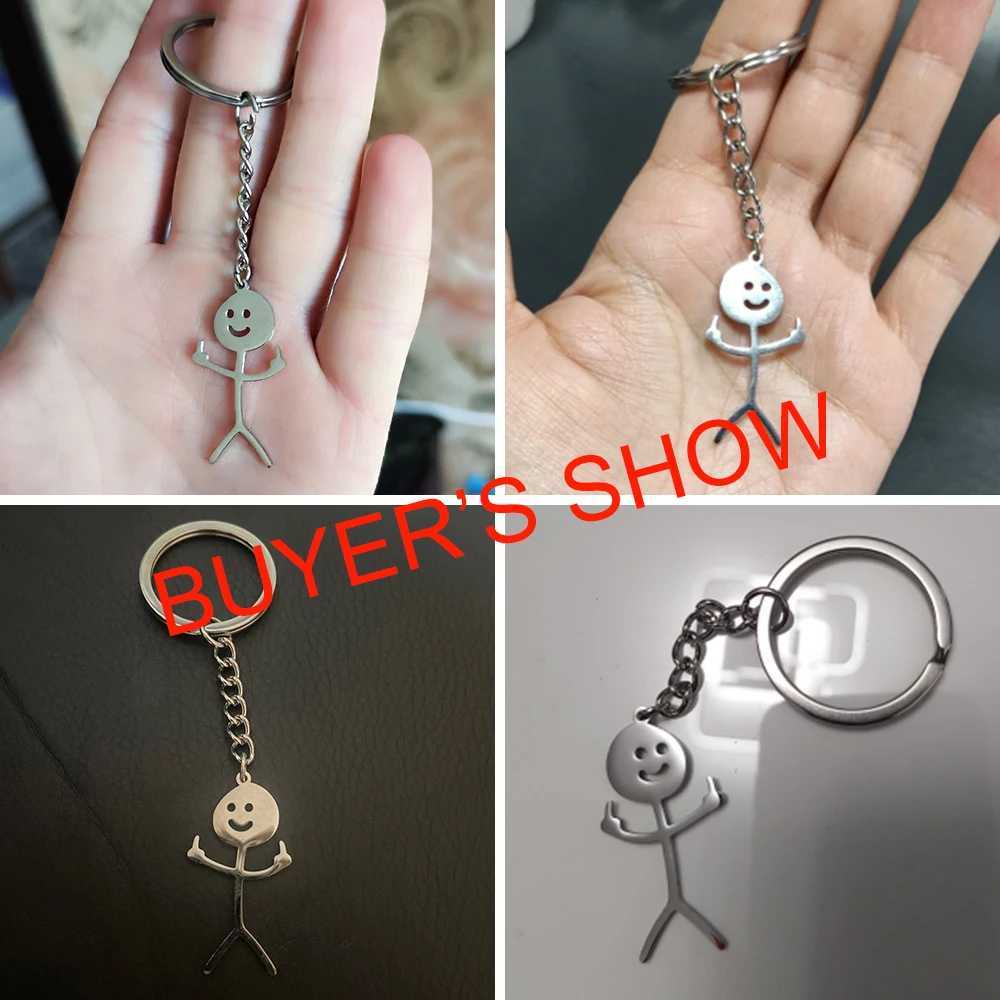 Teamer Funny Middle Finger Stickman Keychain 2025 Cute Trend School Bag Car Key Pendant Couple New Trinket Gift Keyring J251121