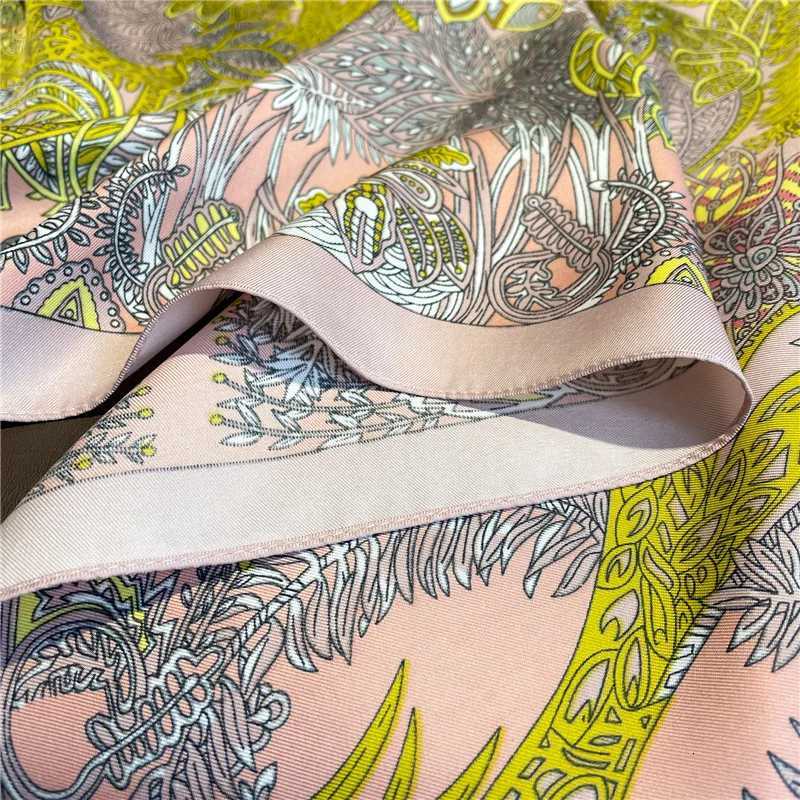 Luxury 90cm Twill Square Scarf For Wen Spring Print Hair Band Hijab Foard Sunsceen Neckerchi Shawl Wraps EcharpeW251021