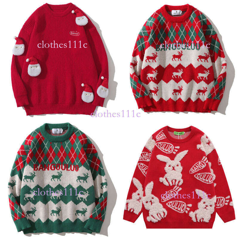 Autumn Winter Of The Zodiac Red Sweater For Men And Women Celebrating New Year Rabbit