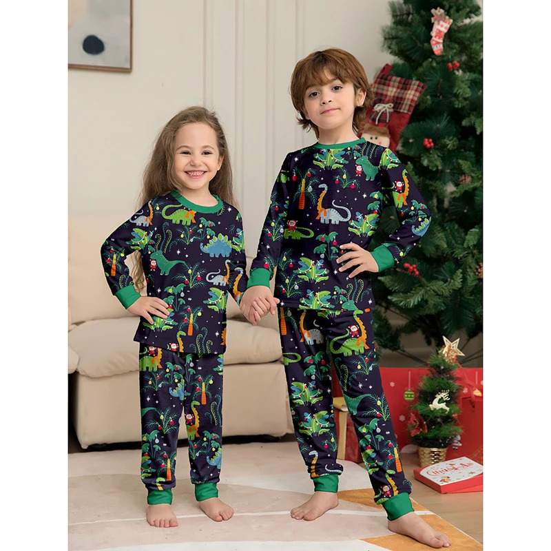 Dinosaur Family Pajama Sets Children Mom Dad Dog Pyjams Outfit Halloween Christmas Parentchild Snug Fit Romper 251021