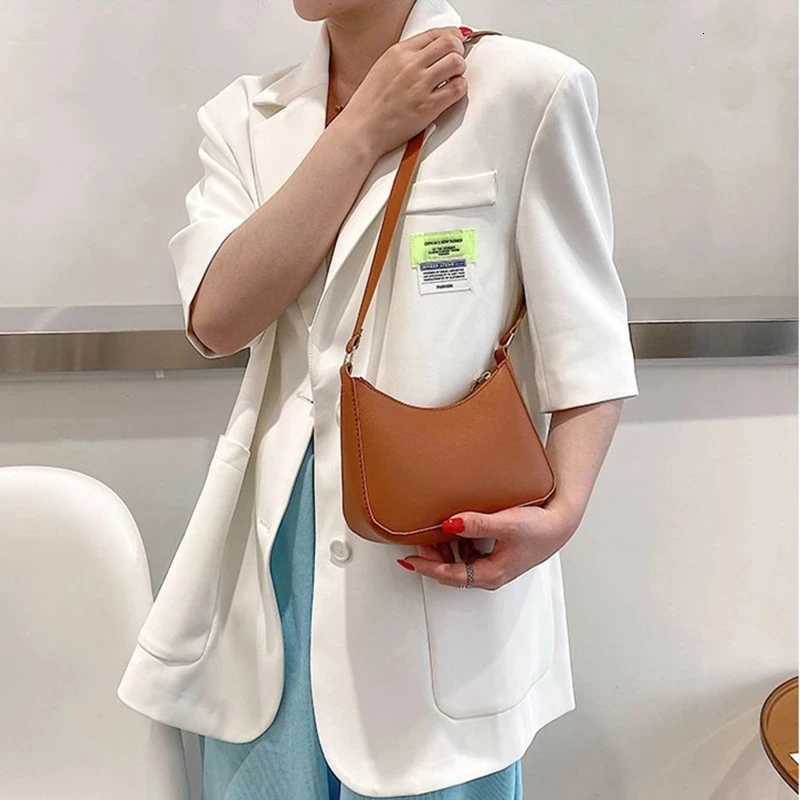 New Womens Fashion Handbags Retro Solid Color PU Leather Shoulder Underarm Bag Casual Women Hobos HandbagsXJ251021