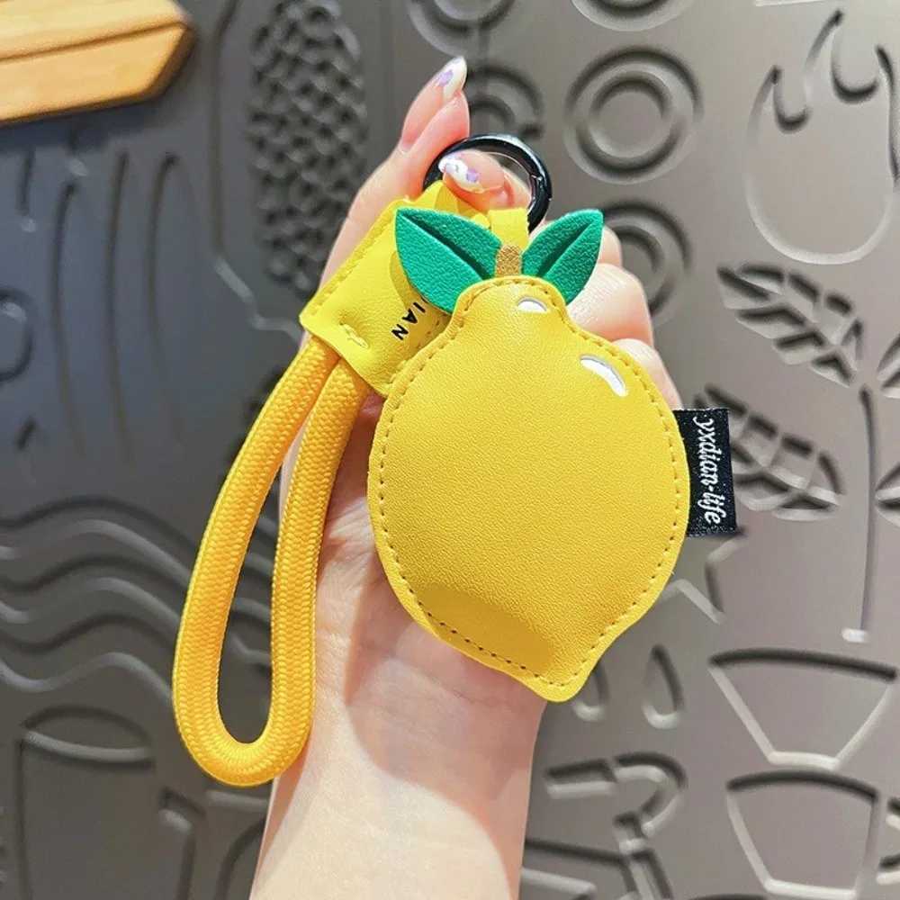 Cute PU Leather Fruit Keychain Pink Peach Yellow Lemon Cherry Bag Pendant Versatile Cartoon Bag Accessories Backpack Decoration W251021