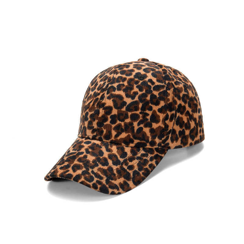 Corduroy Baseball Cap Leopard Print Women Simple Fashion Versatile Duckbill Cap Outdoor Sports Sun Hat H251020