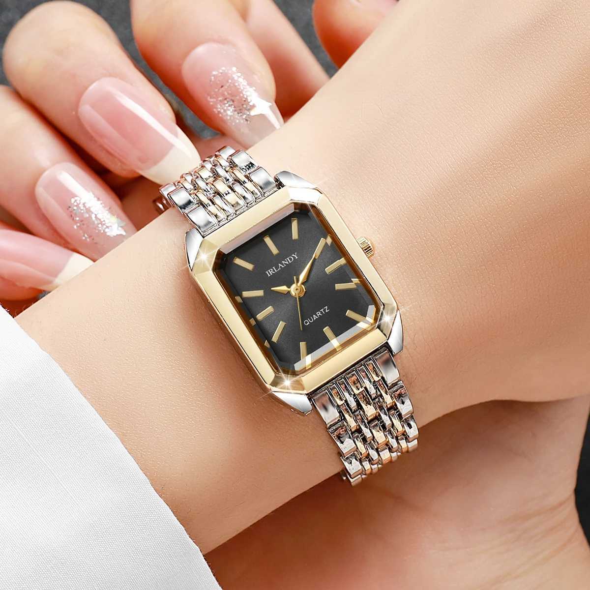 Fashion Rectangle Women es Steel Str Ladies Quartz Wrist Reloj Mujer Girls Clock GiftWithout BoxXJ251021
