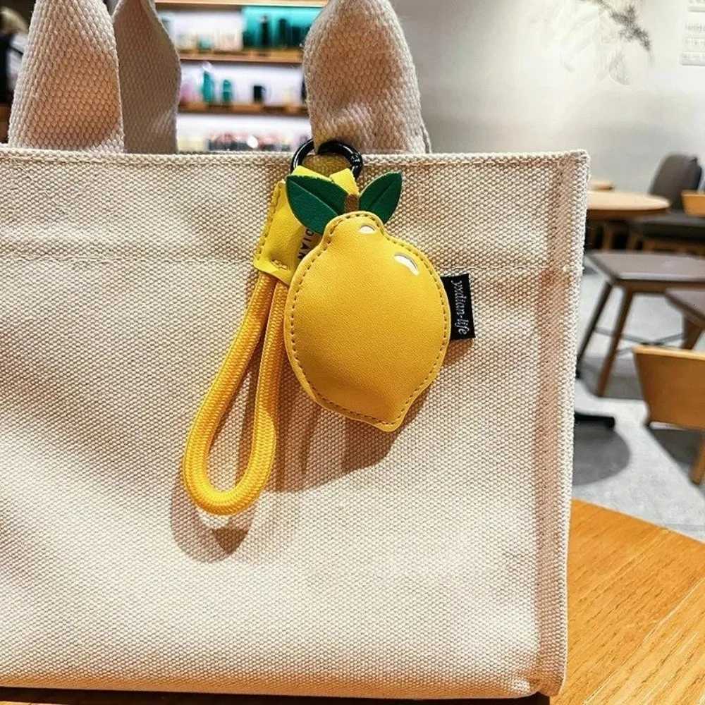 Cute PU Leather Fruit Keychain Pink Peach Yellow Lemon Cherry Bag Pendant Versatile Cartoon Bag Accessories Backpack Decoration W251021