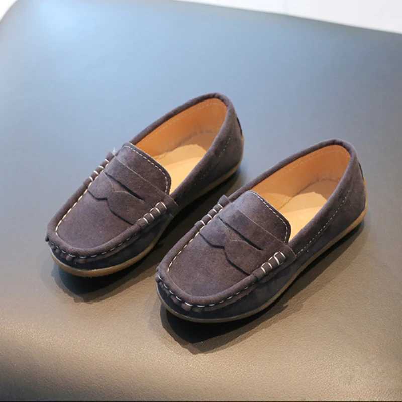 Boy Leather Shoe Fashion Solid Color Versatile Kids School Causal Single Shoes Breathable Nonslip Children Slipon Flat Loafers W251021