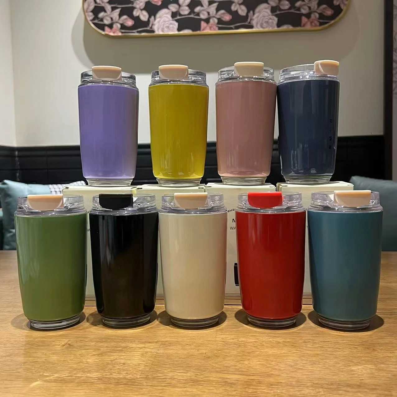 With 240ML Brage Cup Travel Portable Drinking Cup Stainless Steel Vacuum Leak proof Handle Coffee Vacuum Cup Y251021