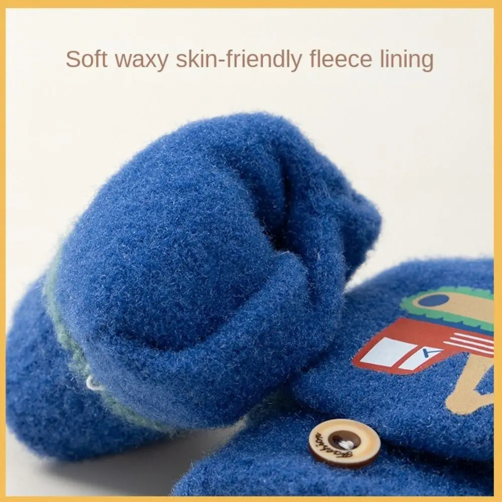 Fashion Autumn Winter Warm Gloves Cute Cartoon Exposed Finger Knitted Gloves Plush Thickened Children Mittens for Children 251021