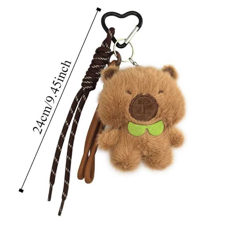 PP Cotton Plush Capybara Keychain Fluffy Collection Capybara Plush Doll Pendant Cartoon Soft Kapybara Key Chain Children Girl J251121