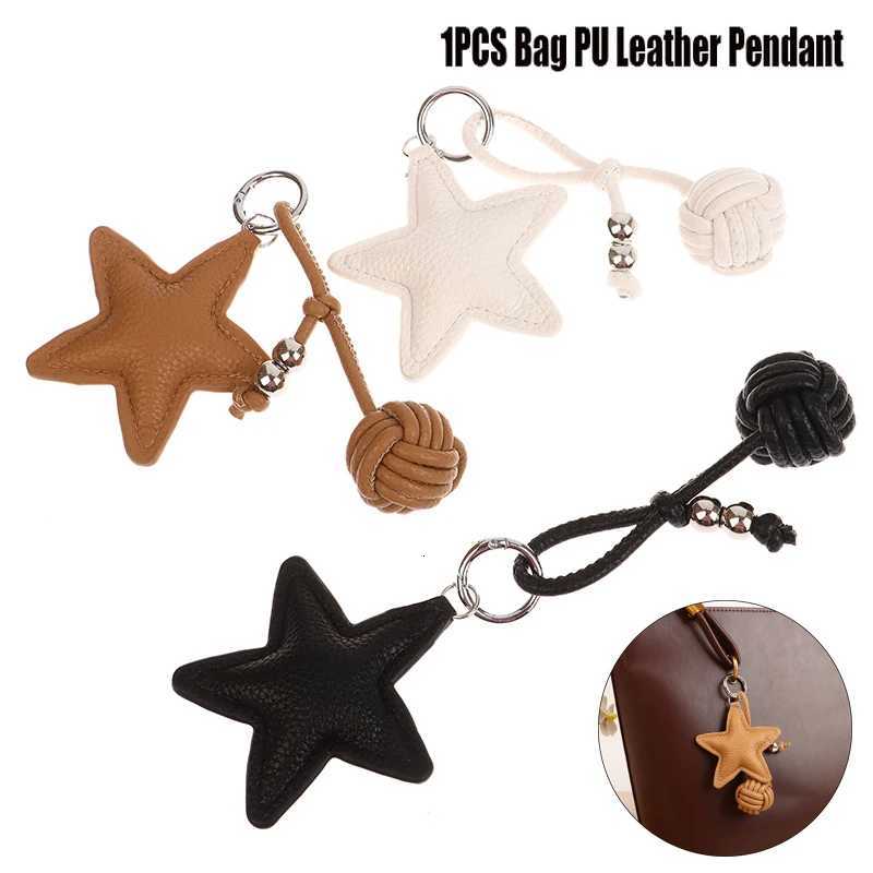Fashion PU Leather Heart Star Keychain Womens Bag Charm Pendant Pentagram Car Keychain Handbag Hanging Decoration Couple Gift W251021