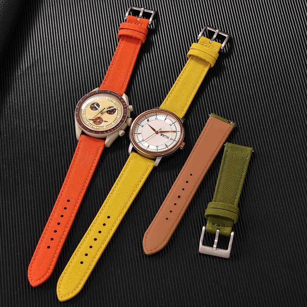 Premium Waterproof Sailcloth Band 18mm 20mm 22mm Quick Release Str Nylon Leather Sports Wrist Bracelet for MenXJ251021