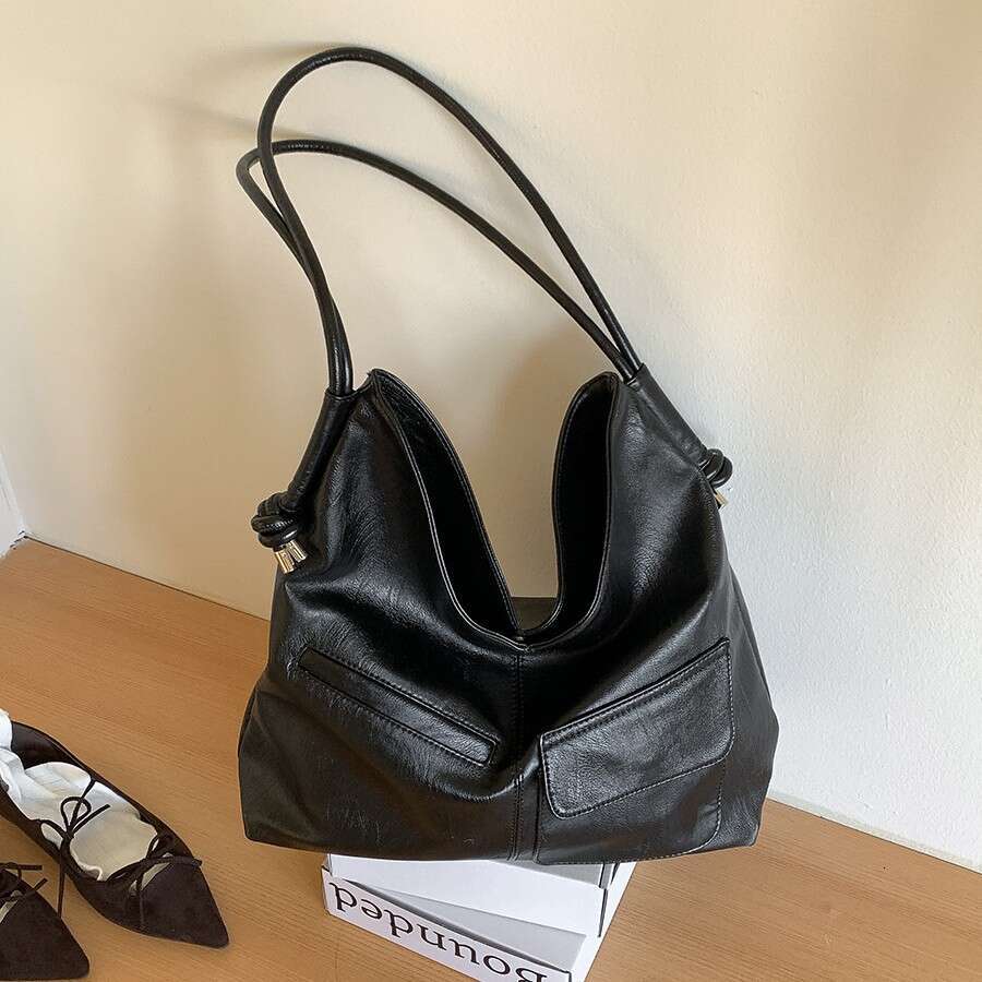 Large Capacity Tote Women, Fashionable Commuter Bag, High-End Niche PU Soft Leather Handbag And Shoulder Bag For Women B5