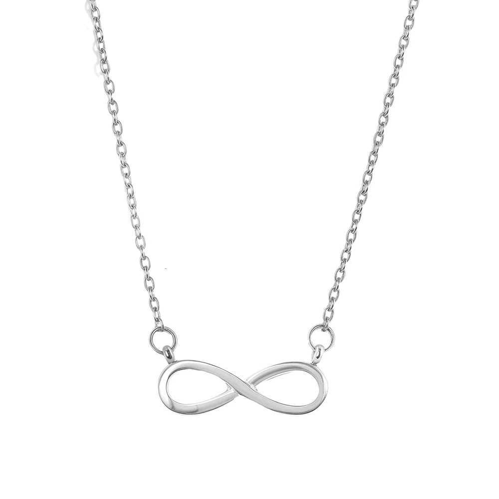 DGIDDK Stainless Steel Infinity Symbol 8 Character Pendant Necklace For Women Suitable For Daily Wear Collarbone Chain JewelryXJ251018