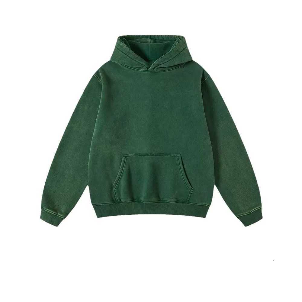 400G Fleece Lined Thick Oversize Loose Unisex Hoodie Vintage Washed Heavyweight Hooded Sweatshirt Streetwear Style New Arrival W251021
