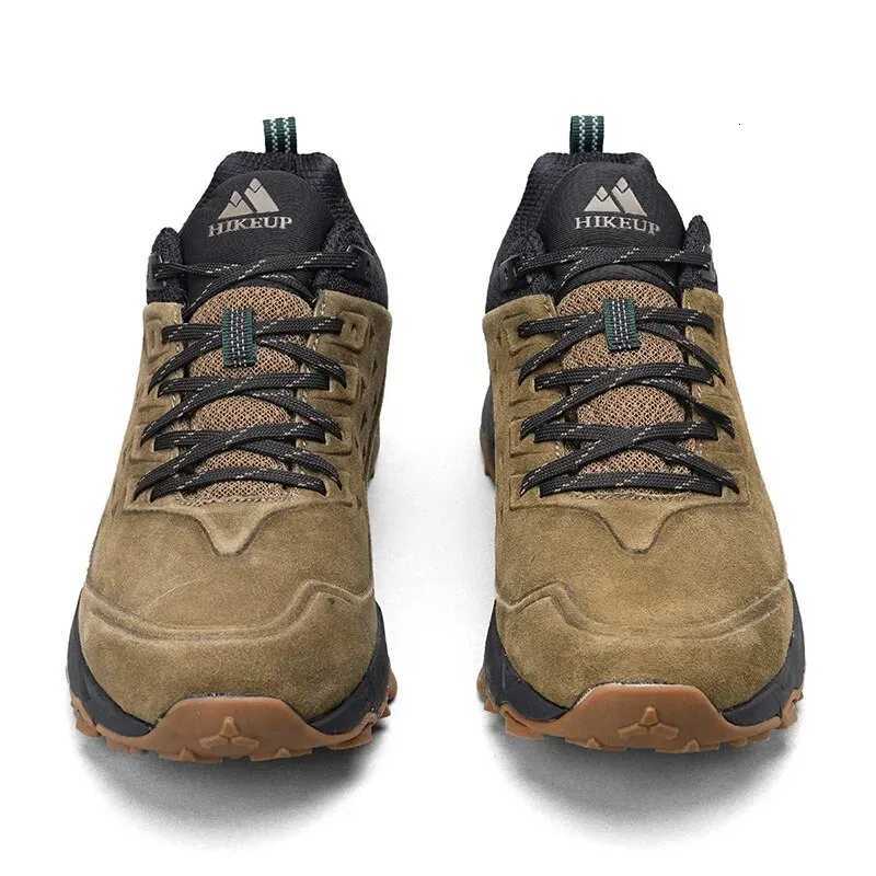 HIKEUP Latest Mens Hiking Shoes Wearresistant Nonslip Outdoor Sneaker Rock Climbing Trekking Hunting Men Sports Suede Leather L250909