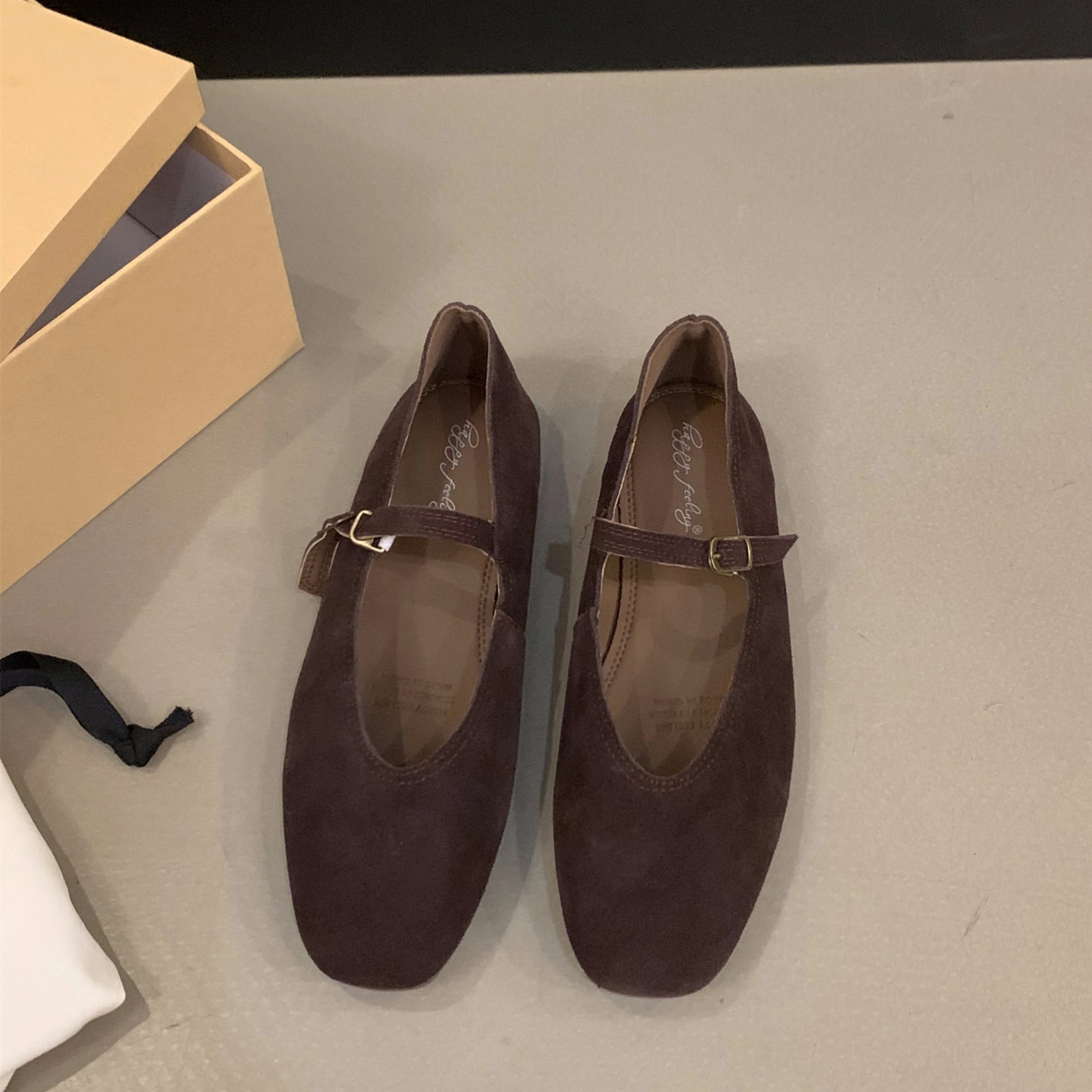 Autumn Fashion Flat Ballet Shoes Women Shallow Ballet Leather Round Toe Female Ballerina Soft Moccasin Mary Janes Big Size 251021