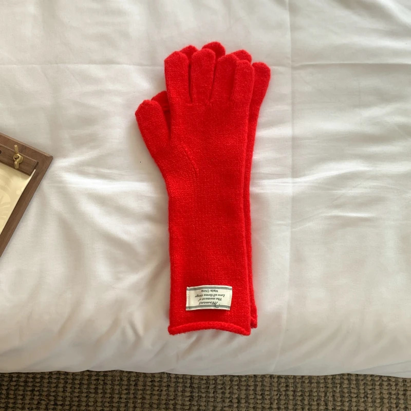Fashion Solid Color Touch Screen Knitted Gloves Women Winter Gloves Warm Gloves Solid Work Gloves Harajuku Mittens For Women 251020