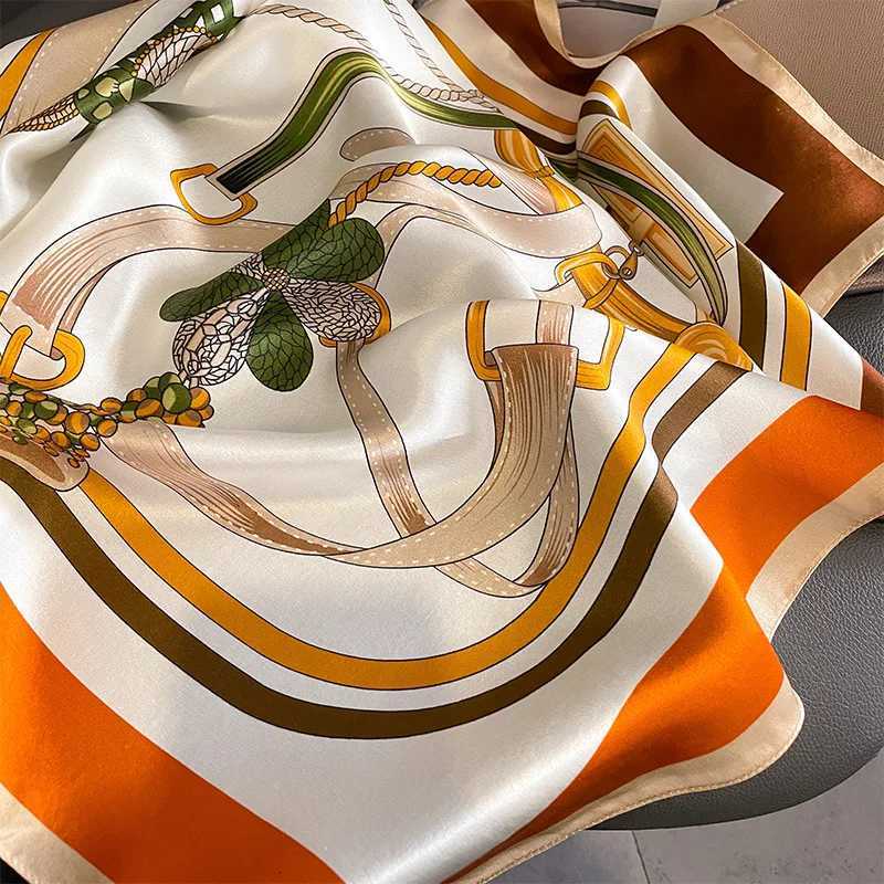 68cm Wens Simated Silk Square Scarf Fashionab and Versati Highend Scarfs Bag Clothing Accories Square ScarfW251021