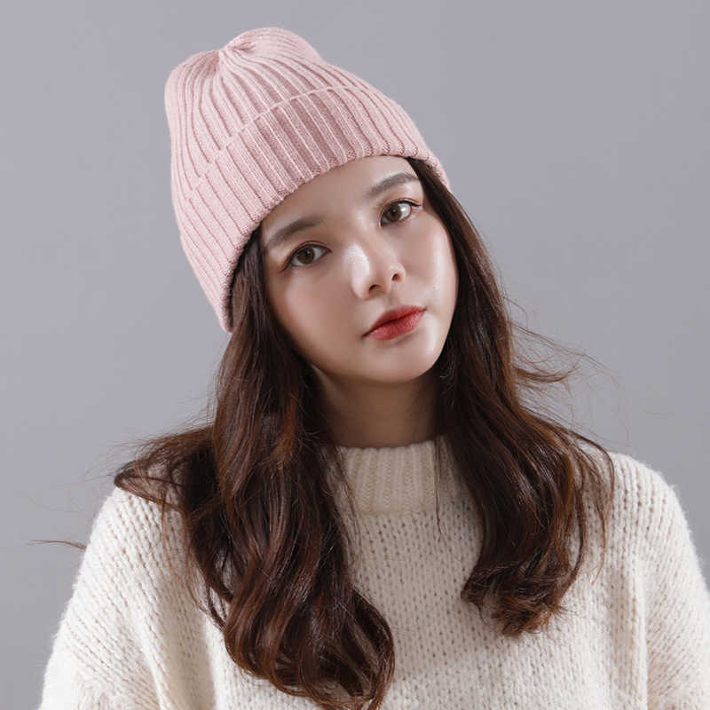 Autumn and Winter Fashionable Wool Cap Sweet and Lovely Warm Knitting Cap Womens Pullover Cap H251020