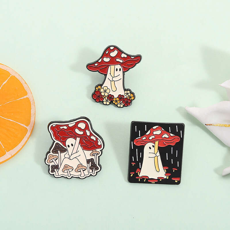 Cute Mushroom Ghost Brooch Ins Style Personality Creative Badge Clothing Bag Accessories Small Pin