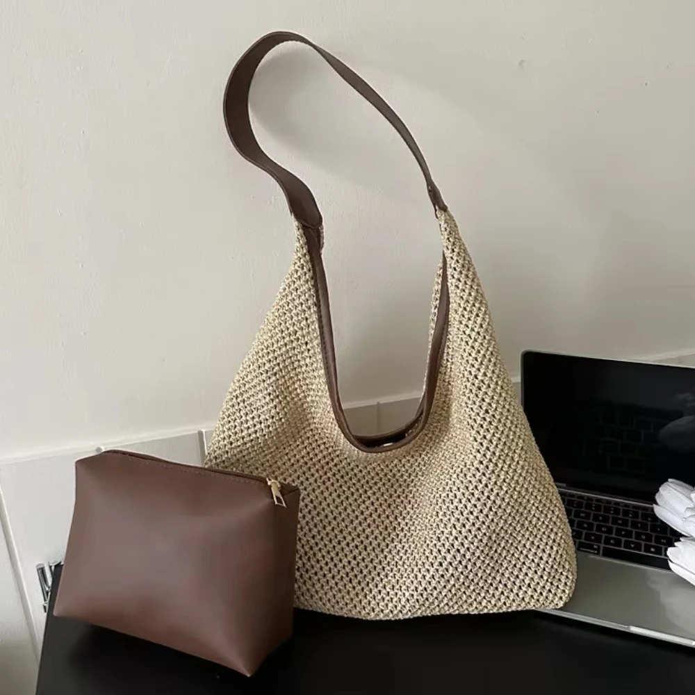 Casual Beach Summer Woven Motherinlaw Bag 2025 Fashionable Oneshoulder Seaside Travel Beach Straw Bag Women Handbags 251021