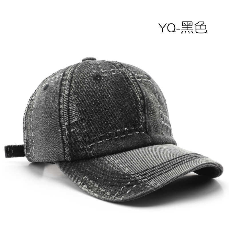 Womens Solid Color Patchwork Denim Baseball Cap Outdoor Street Style Personality Mens Travel Sun Protection Visor Cap H251020
