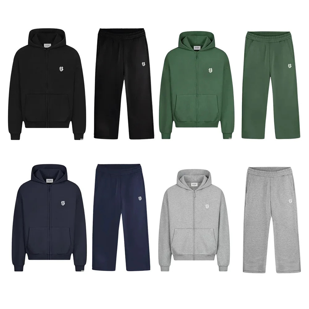 Gothic Retro Graphic Loose Sports Zipper Hoodie Suit Mens and Womens Y2K Harajuku HipHop Casual Joker Pants Street Wear 251021