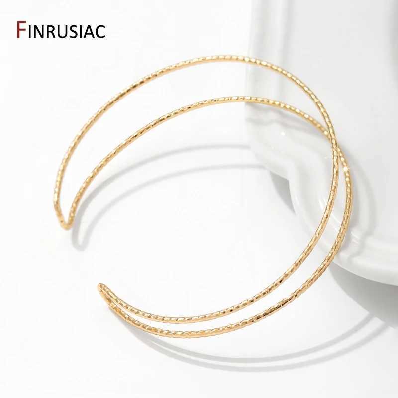 New Fashion 14K Gold Plated Brass Adjustable BangleOpen Cuff Bangles For Women Girls Fashion Jewelry Accessories J251021