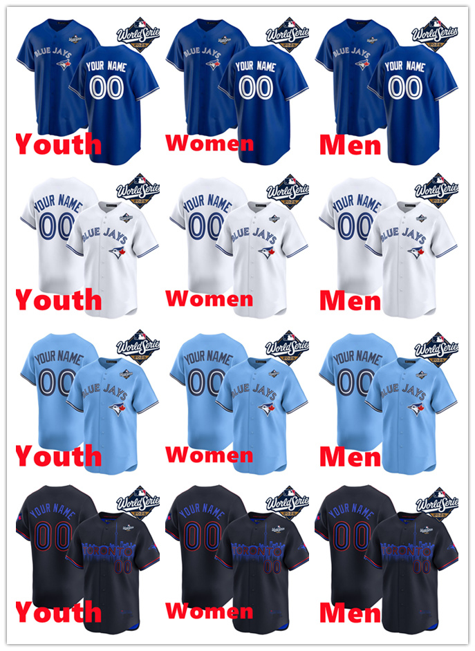 MLB Jersey Custom 2025 World Series Blue Jays Baseball Joe Carter 27 Vladimir Guerrero Jr. 11 Bo Bichette 4 George Springer Alejandro Kirk Kevin Gausman Trey Yesavage