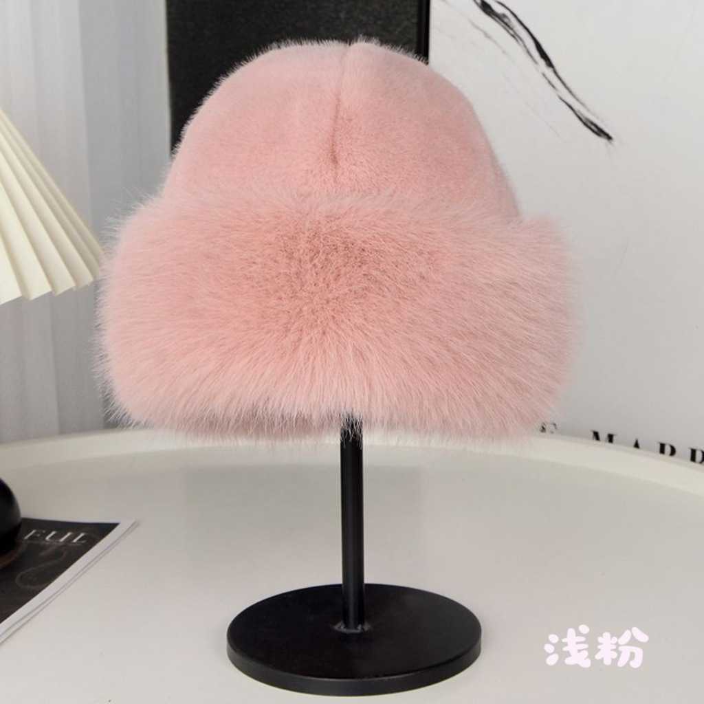 Womens Winter New Plush Hat Outdoor Thickened Warm Plush Hat Slimming Hat H251020