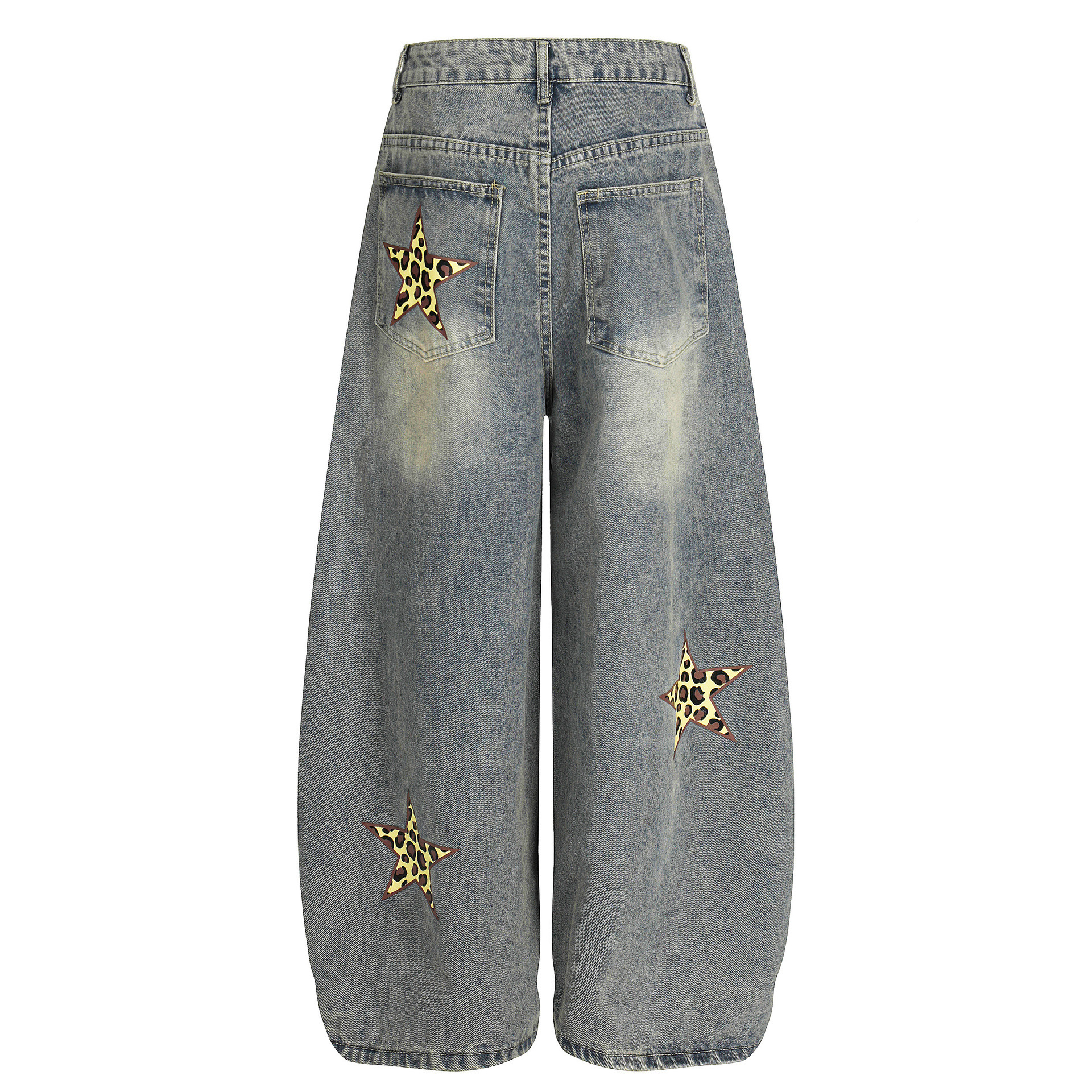 2025 American retro designer pants fashion leopard print letter print wide leg straight leg luxury pants neutral personality new autumn and winter den