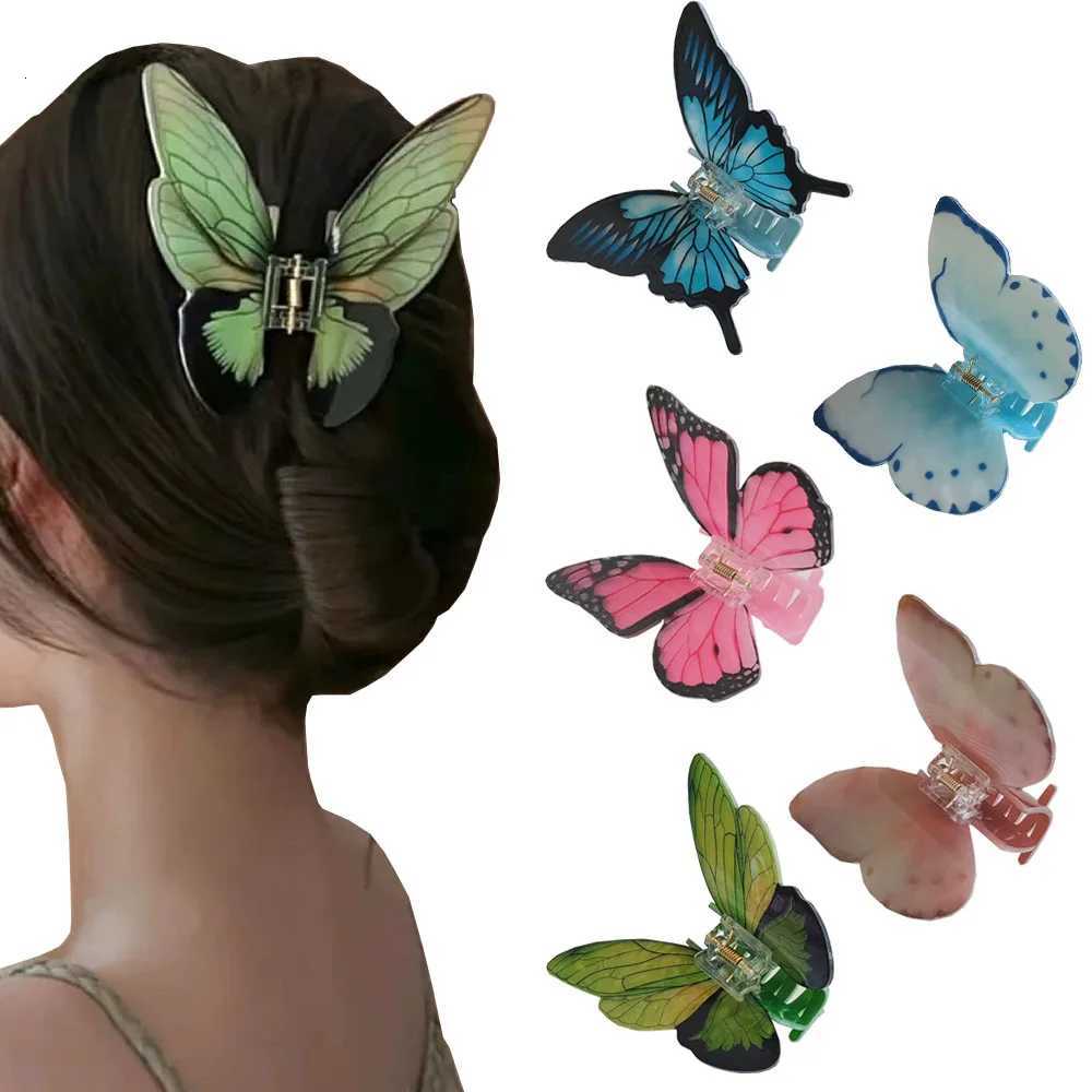 Large Butterfly Hair Claw Clip Super Fairy Girl Colored Claw Clip Accessories Fine And Medium Hair Accessories Y2k AccessoriesW254021