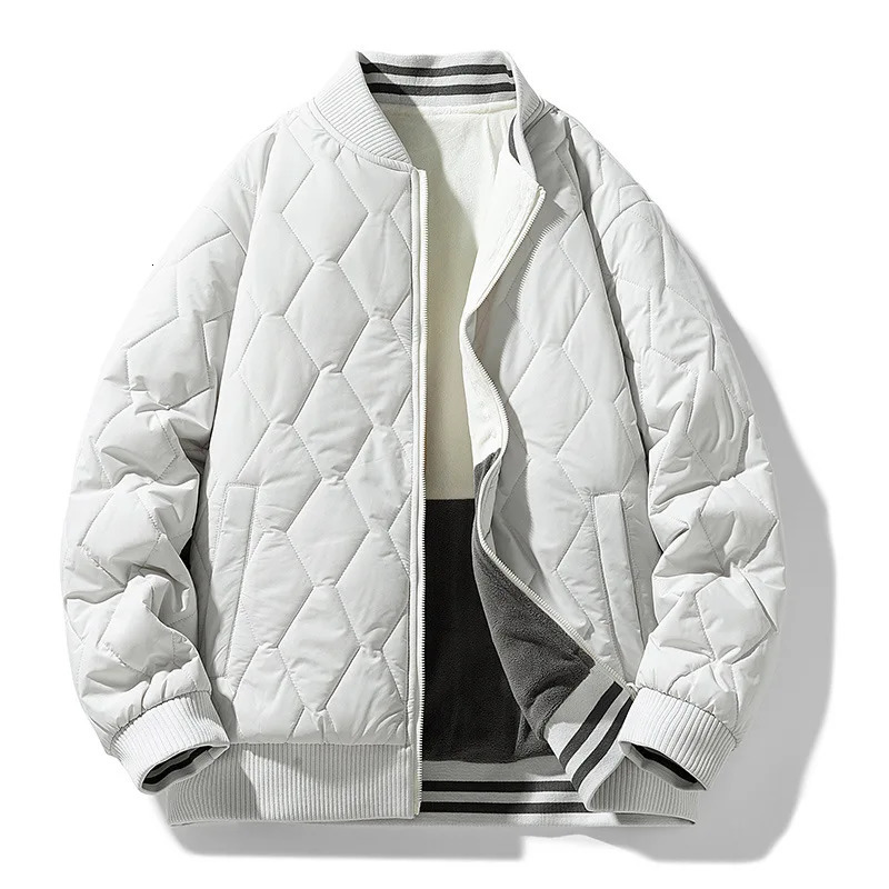 Mens Sports Jacket Two Sides Wear Cotton Padded Jacket Winter Warm Baseball Coat Male Clothes Big Size Mens Parka Male Fashion 251021