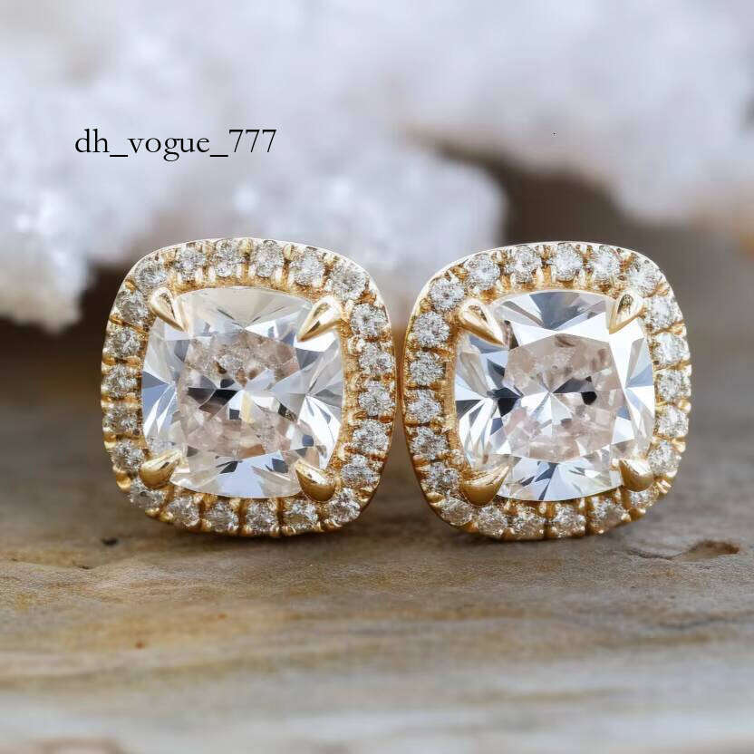 14k Solid Gold VVS Dia Sterling Sier Moissanite Stud Earrings for Women