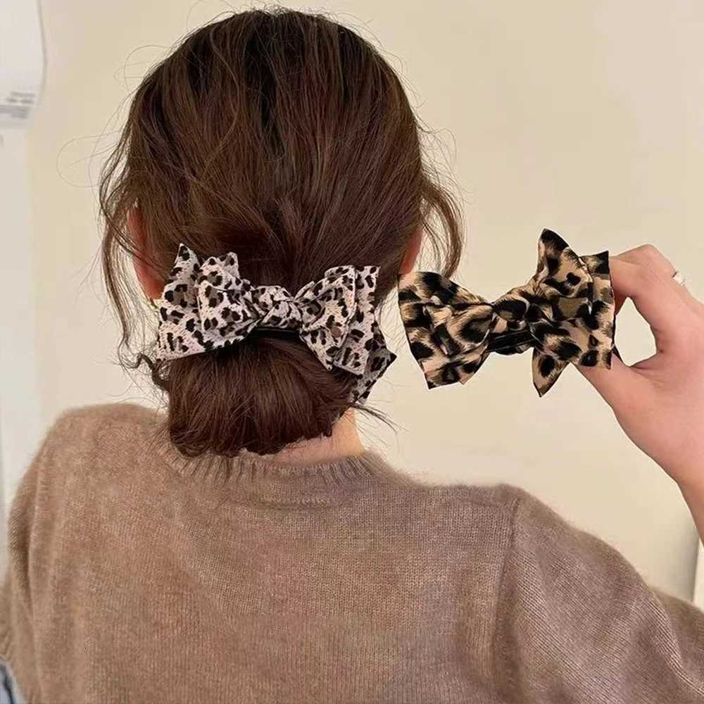 1pc Vintage Leopard Print Bow Premium Hair Grab Hair Accessory is suitable for women to wearW254021