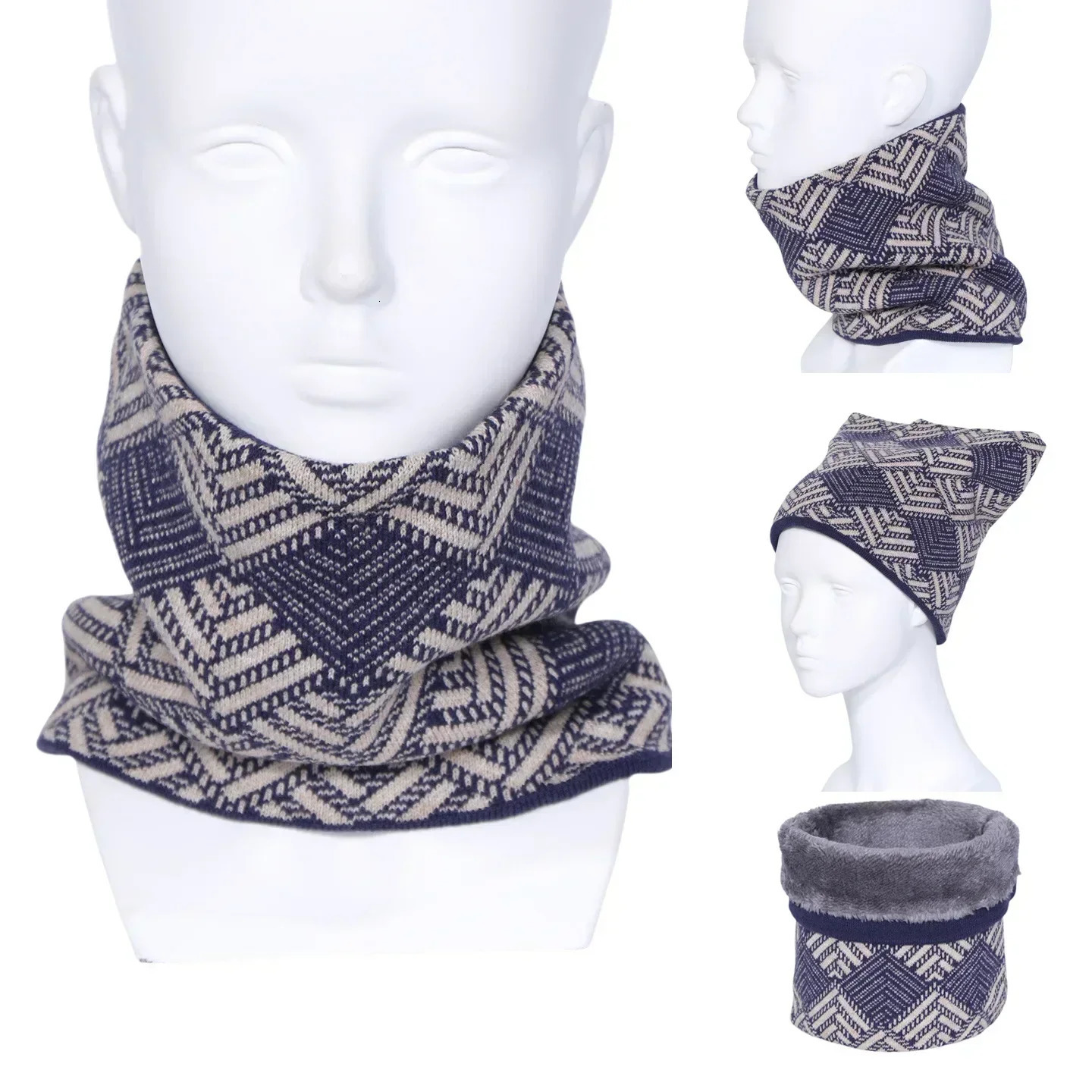 Winter Men Velvet Thickened Scarf Cashmere Warm Outdoor Windproof Plaid Neck Cover Couple Knitted Neckerchief 251021
