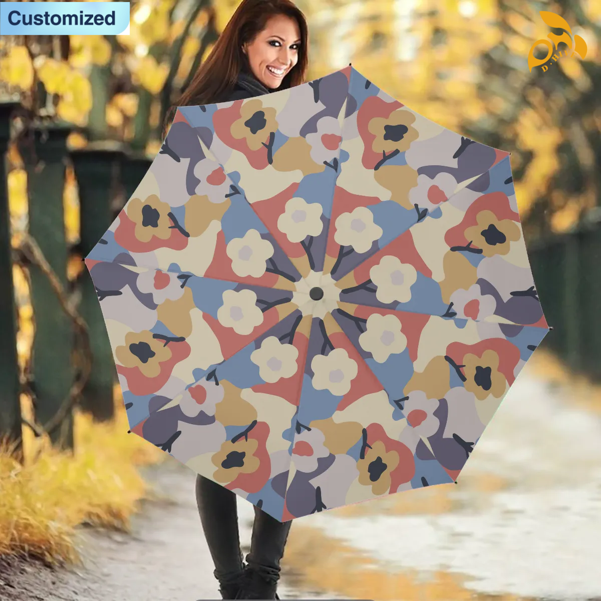 Free Shipping of Customized Umbrella Sturdy Windproof Compact Foldable Effective UV-Protective Durable Water-Repellent Umbrella