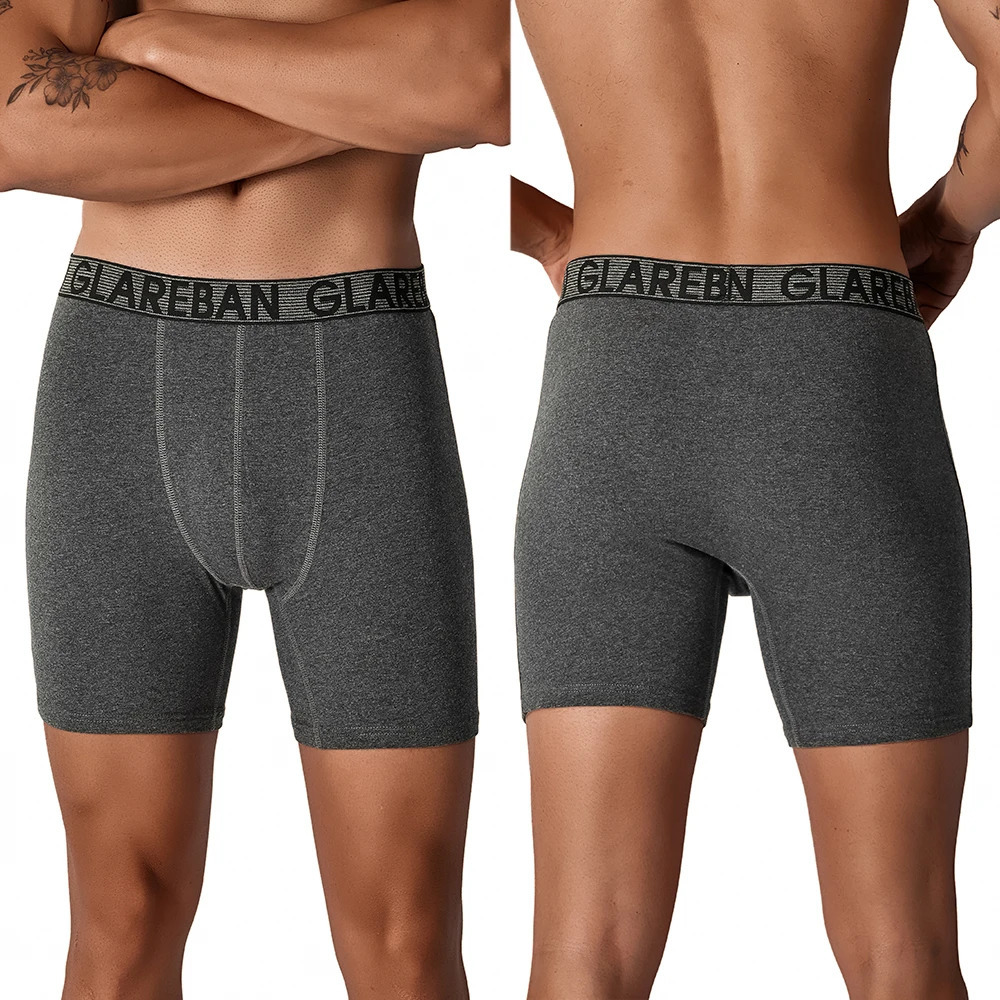 5pcs Set MidLong Cotton Boxer Shorts for Men Underwear Breathable Male Underpants Briefs Boxershorts Slips Soft Panties 251021