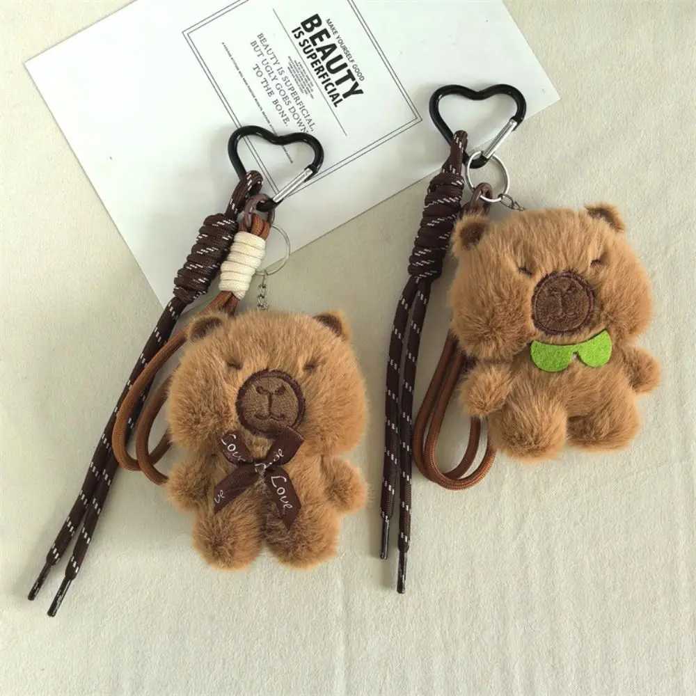 PP Cotton Plush Capybara Keychain Fluffy Collection Capybara Plush Doll Pendant Cartoon Soft Kapybara Key Chain Children Girl J251121