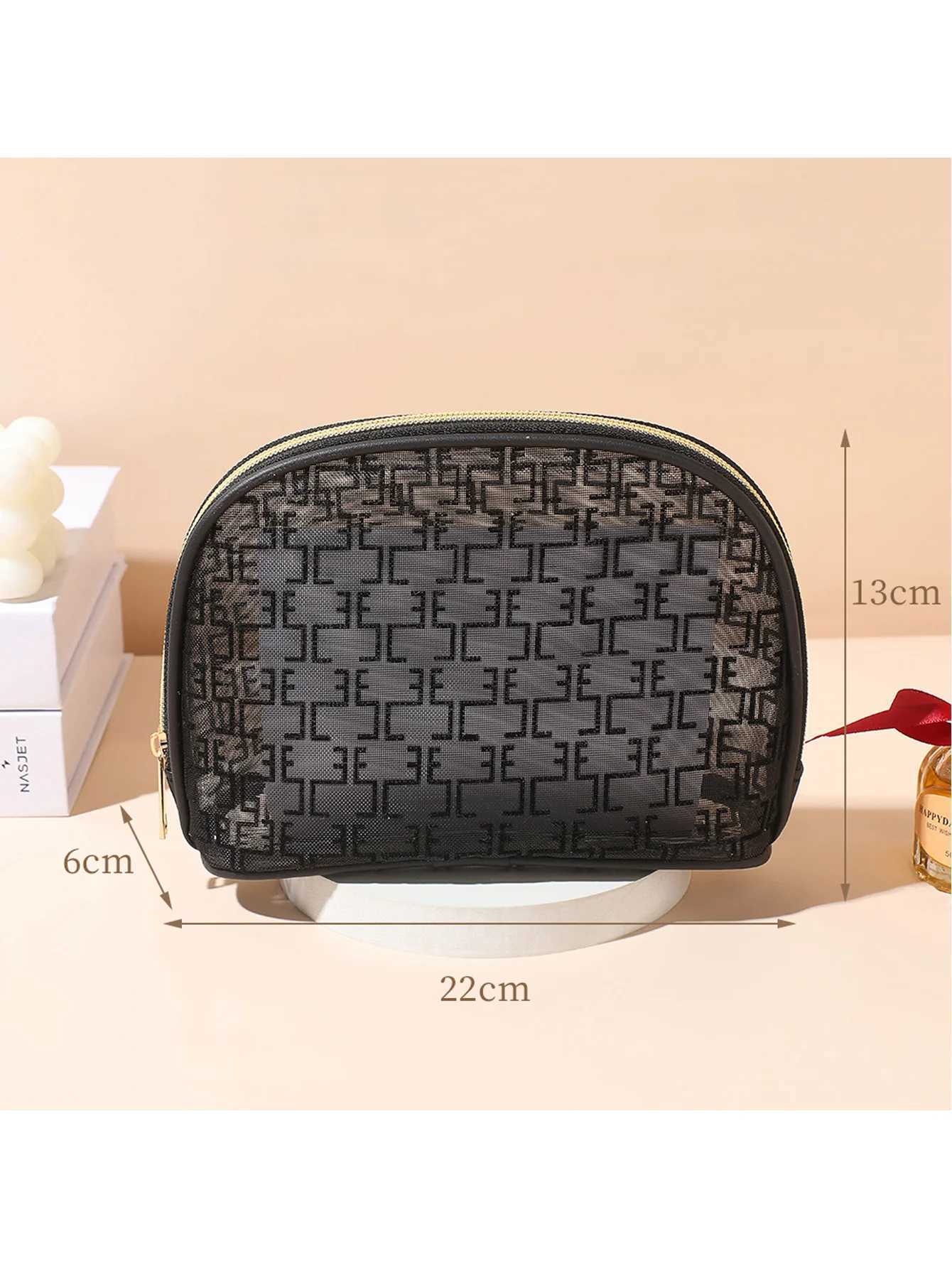 Women Mesh Cosmetic Bag Travel Storage Makeup Bag Organizer Female Make Up Pouch Portable Small Large Toiletry Beauty CaseW251021