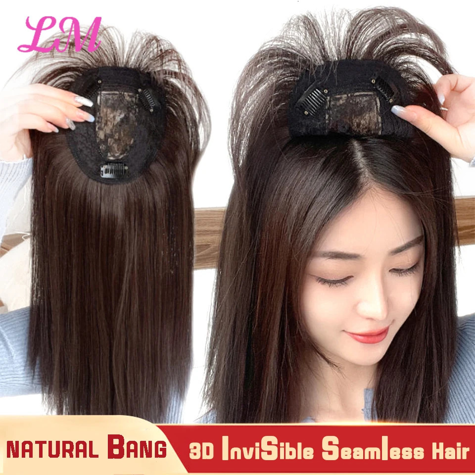3D Bangs Invisible Seamless Head Hair Water Ripple Hair Air Bangs Head Overhead Natural Invisible Replacement Cover White Hair 251014