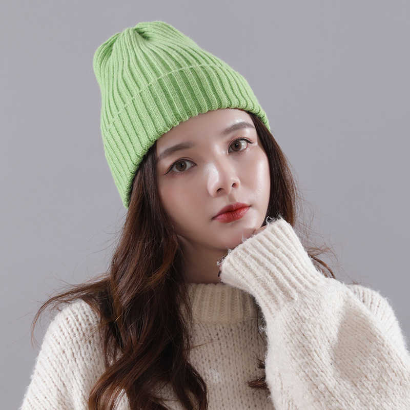Autumn and Winter Fashionable Wool Cap Sweet and Lovely Warm Knitting Cap Womens Pullover Cap H251020