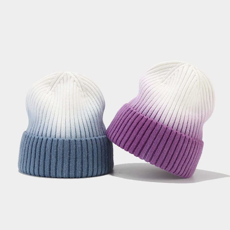 Fashion Knitted Hat for Women Trendy Rolled Edge Woolen Autumn Winter Outdoor Warm Ear Protection Hat H251020